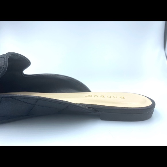 NWT Black Quilted Faux Leather Mules Pointed Toe - Picture 10 of 12